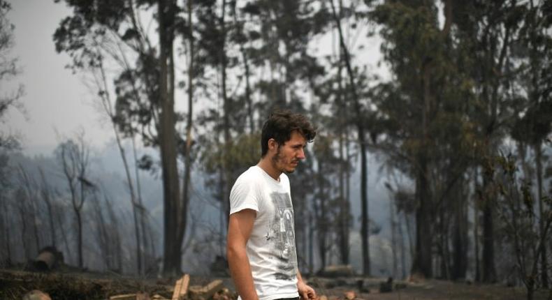 Miguel Manuel, 23 years old, lost his mother during a wildfire at Pobrais in Portugal