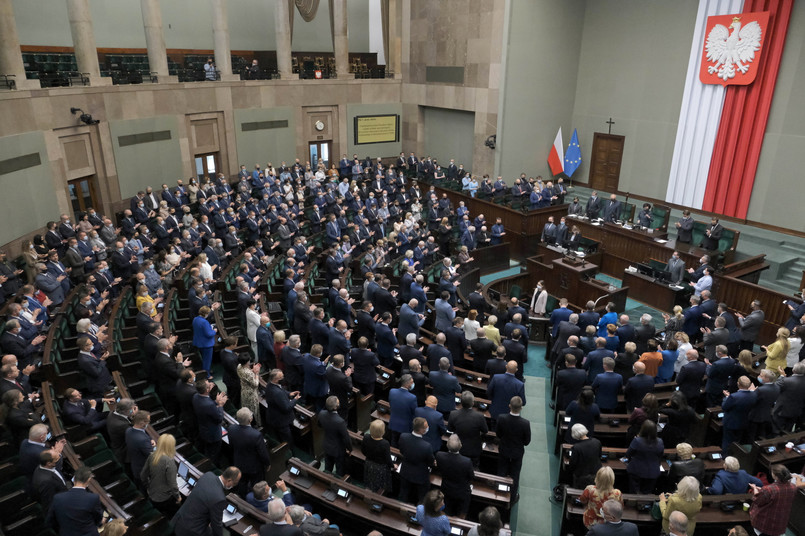 Warszawa, 15.09.2021. Posłowie na sali plenarnej Sejmu w Warszawie