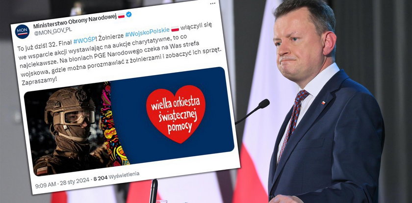 Gorzkie słowa Błaszczaka o udziale wojska w akcji WOŚP. "Na rozkaz zagrają dla Owsiaka"