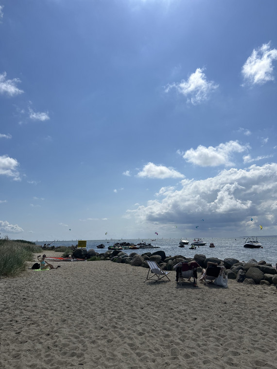 Plaża na kempingu nad Zatoką Pucką