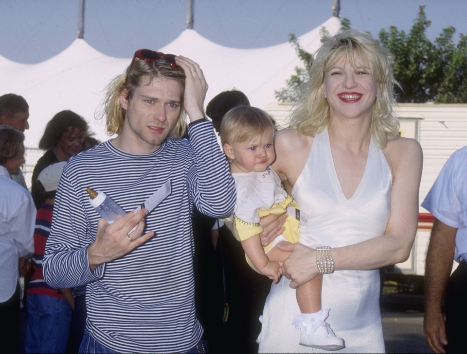 Kurt Cobain i Courtney Love z córką Francis Bean