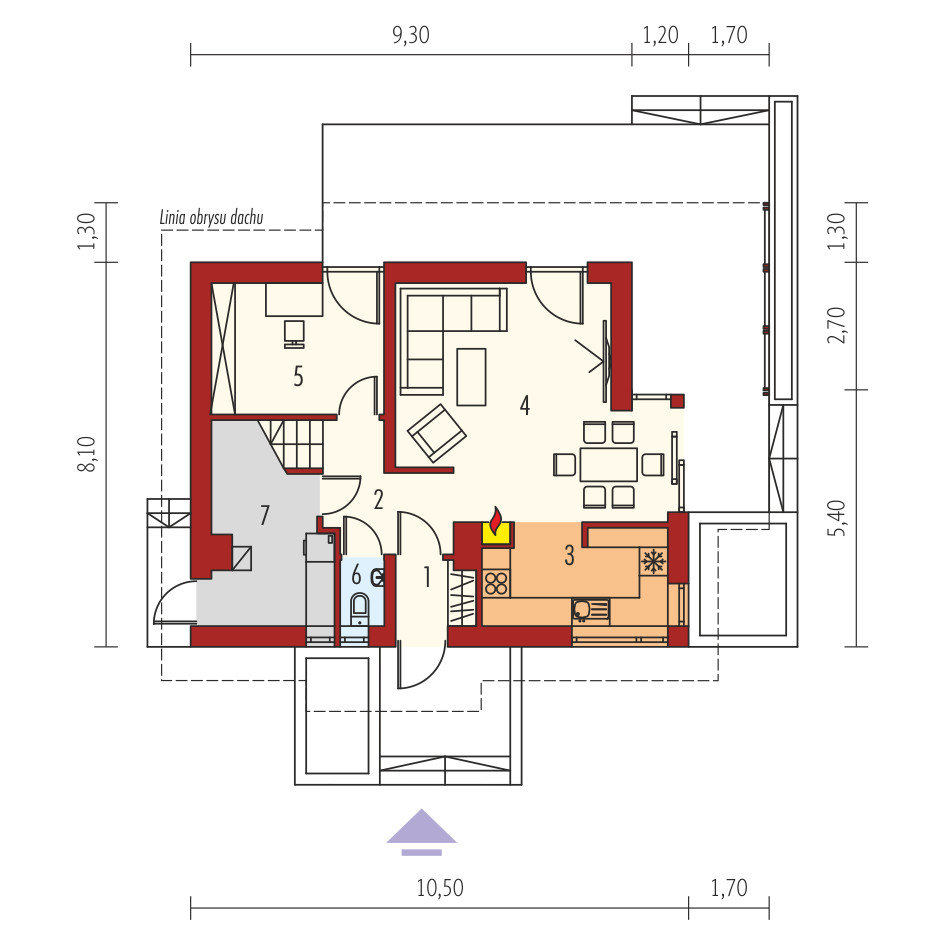 Gotowy projekt domu Lila ECONOMIC - projekt parteru