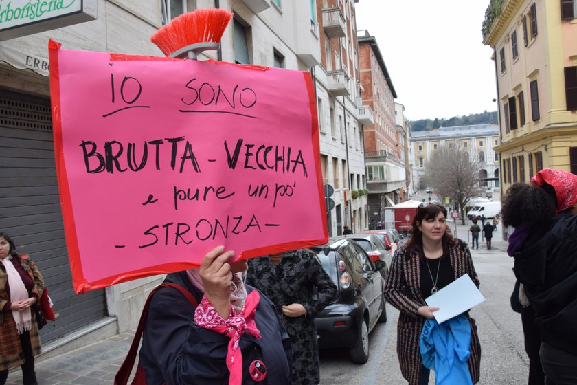 Italy: Shock sentence. Protest demonstration outside Ancona's court after it emerged that two men ac