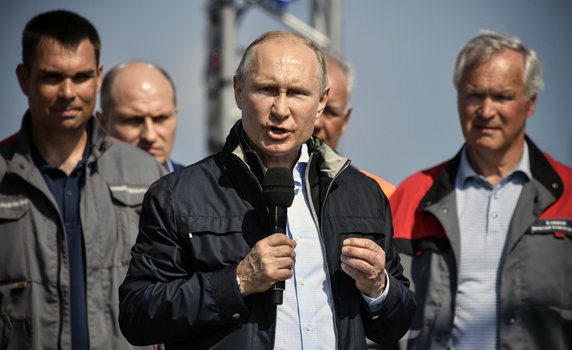 Władimir Putin podczas otwarcia mostu Krymskiego w maju 2018 r. 