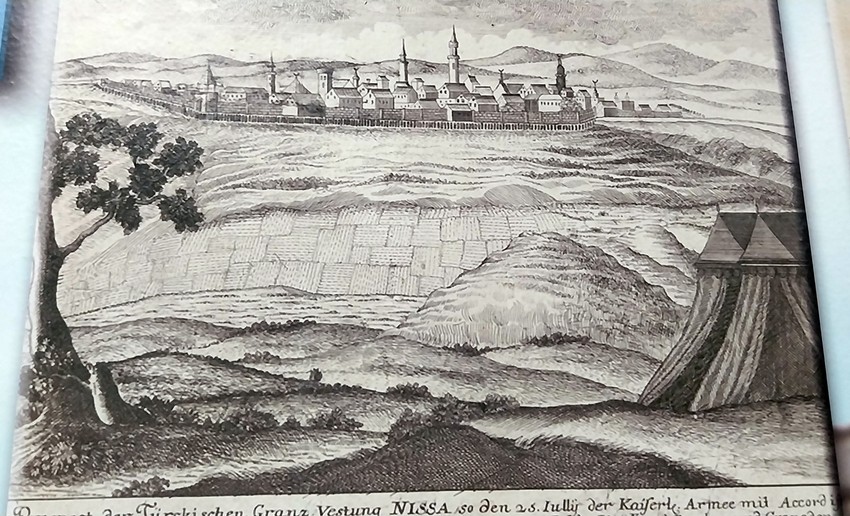 Bakrotisk sa prikazom grada pre početka izgradnje Tvrđave