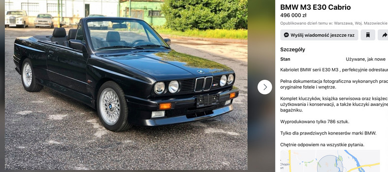BMW E30 M3 za niemal pół miliona złotych!