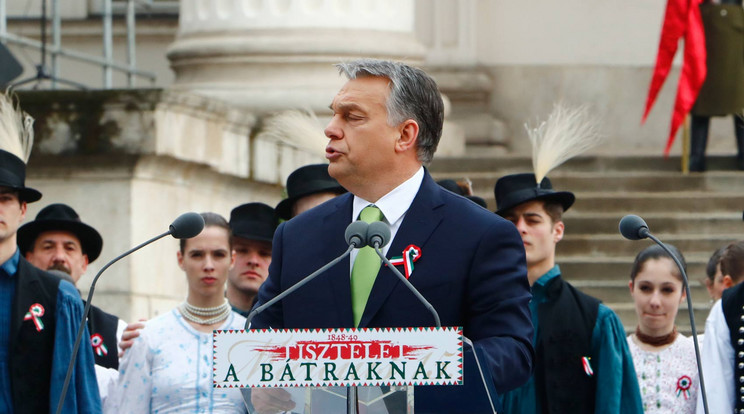 Orbán Viktor ünnepi beszédet tart a Nemzeti Múzeumban / Fotó: Fuszek Gábor