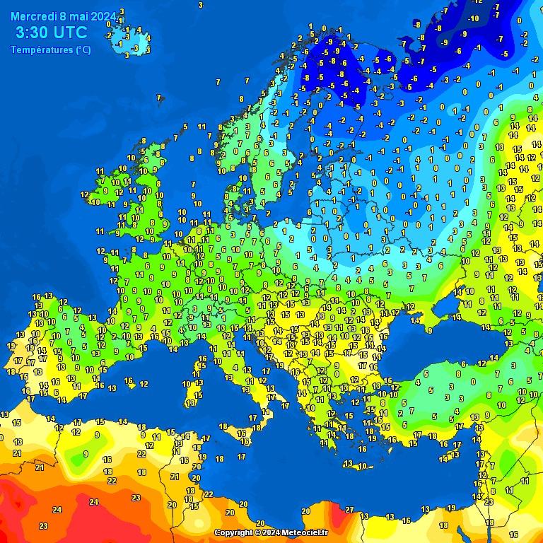 Na północy Europy temperatura spada poniżej -10 st. C