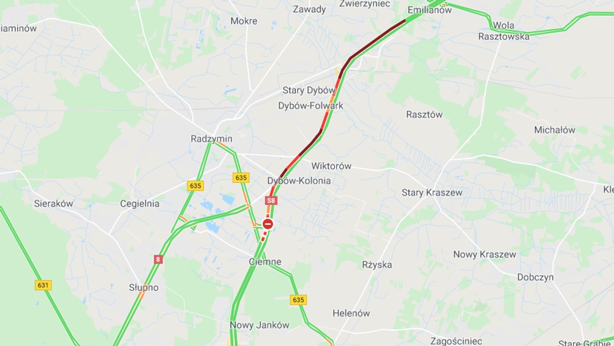 Wypadek na S8 w Radzyminie. Zderzenie ciężarówki z busem