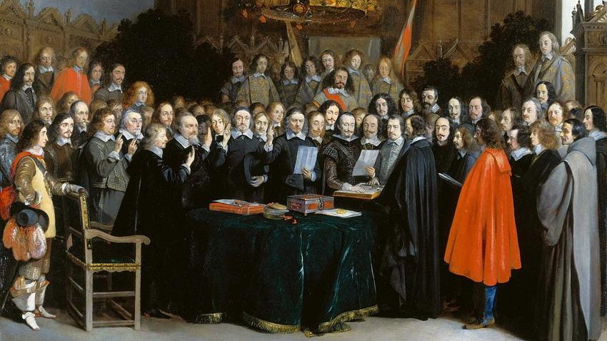"Traktat pokojowy w Münster" - obraz Gerard ter Borch, 1648 r. - fot. domena publiczna