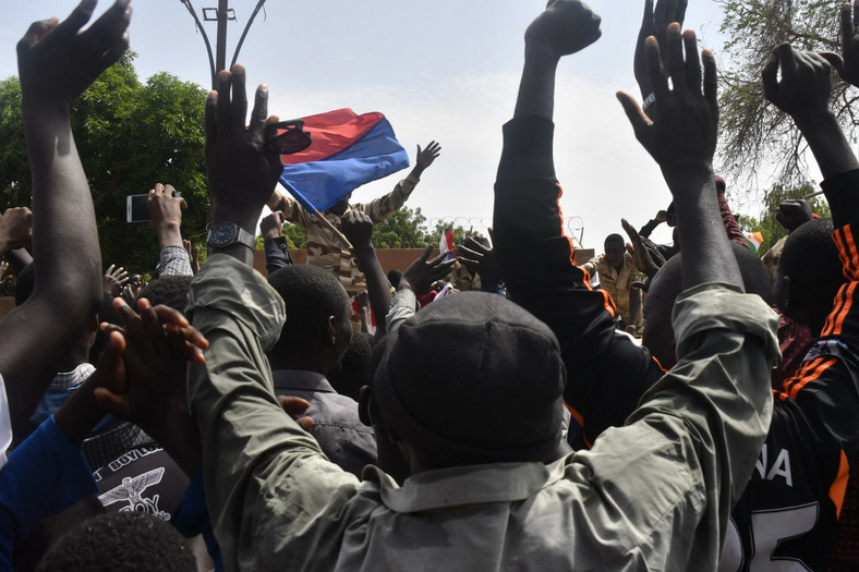 Marsz zorganizowany po zamachu stanu w Nigrze, 30 czerwca 2023 r.