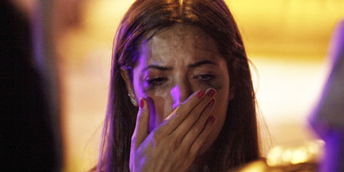 A relative of the Ataturk Airport suicide bomb attack victim waits outside Bakirkoy Sadi Konuk Hospital as she cries, in the early hours of June 29, 2016 in Istanbul, Turkey.