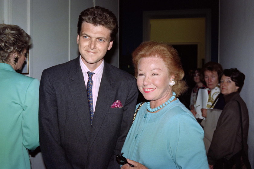 Benjamin de Rothschild ze swoją matką, Nadine de Rothschild na zdjęciu z 1991 roku.