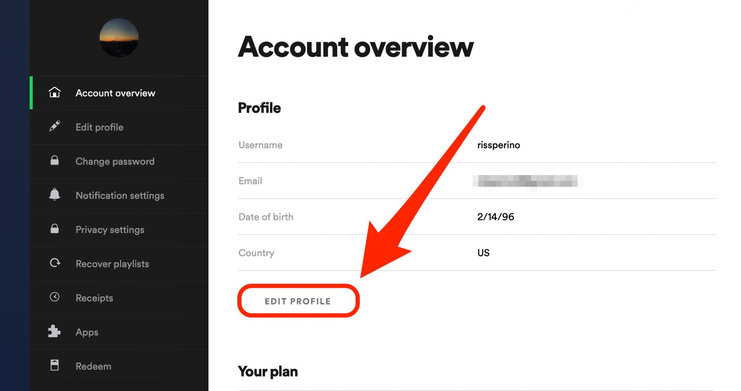 Change account settings