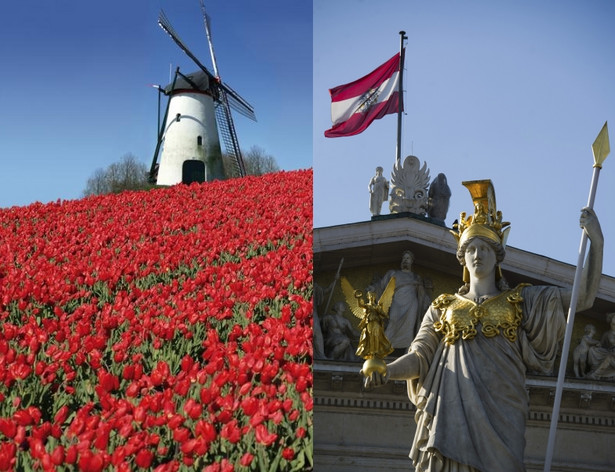 Holandia i Austria, fot. Shutterstock i Bloomberg