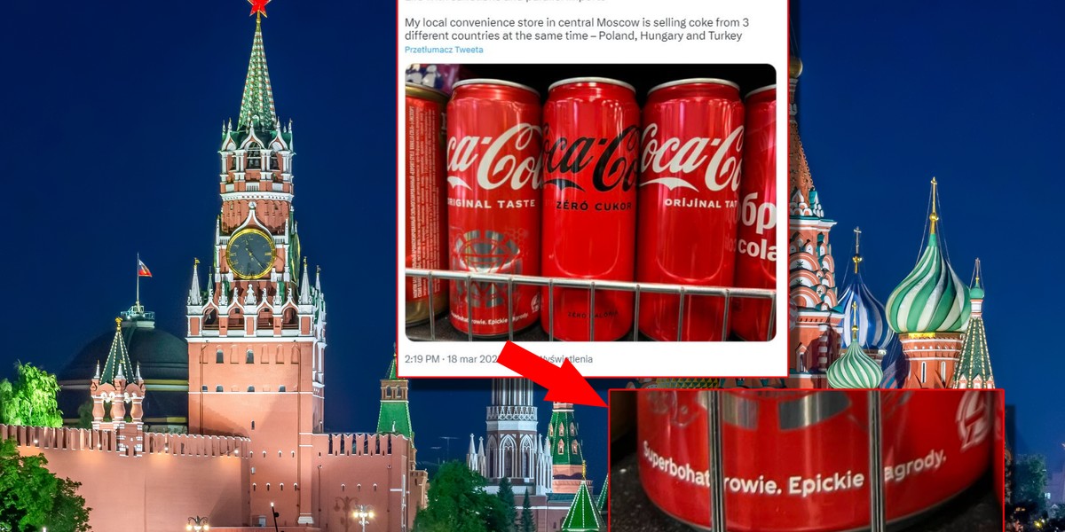 "Polska" cola na półce rosyjskiego sklepu