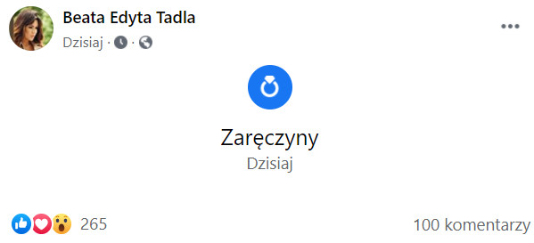 Beata Tadla na Facebooku 