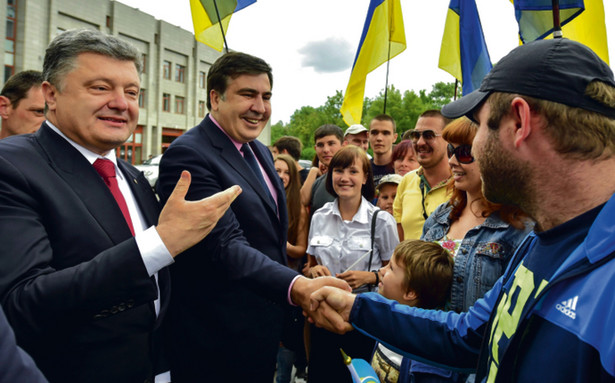 Micheil Saakaszwili i były prezydent Ukrainy Petro Poroszenko