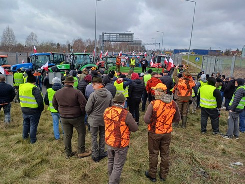 Protest koło Strykowa w Łódzkiem