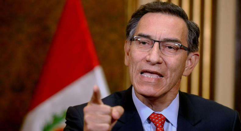 Peru's President Martin Vizcarra, who faces an attempt by opponents in Congress to remove him from office