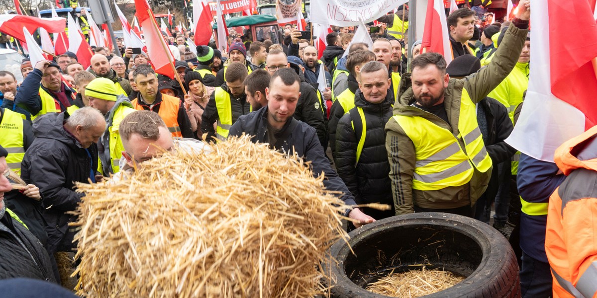 Protest rolników we Wrocławiu.