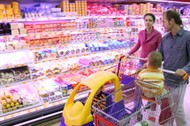 family in food shop