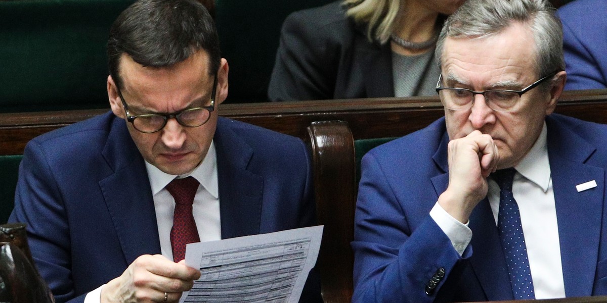 Premier Mateusz Morawiecki i wicepremier Piotr Gliński