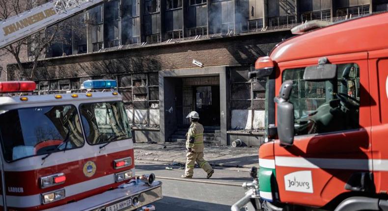 Afrique du Sud, incendie d'un immeuble