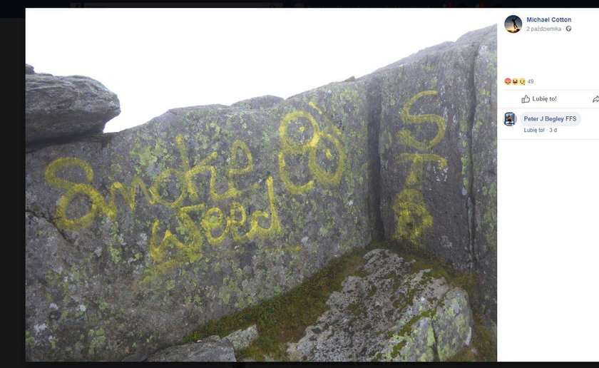 Polacy oszpecili szczyt w górach Snowdonia w Walii. Brytyjczycy są wściekli