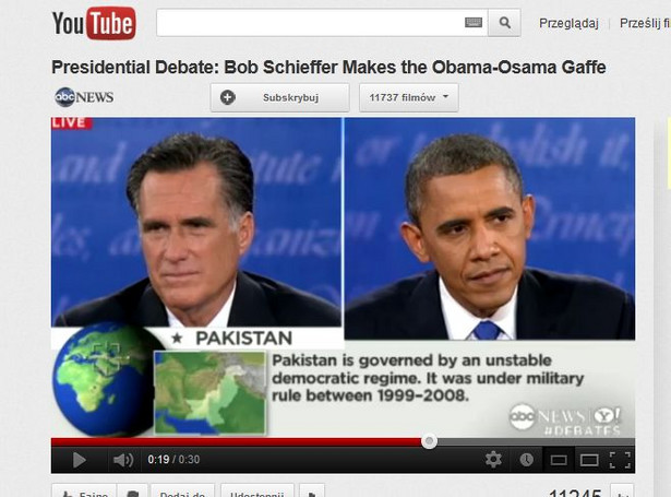 "Obama bin Laden" - niefortunna wpadka podczas debaty
