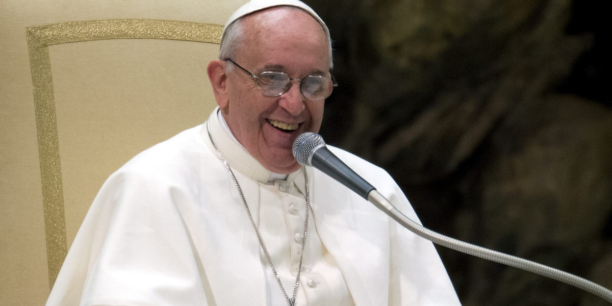 Papież Franciszek podczas audiencji.