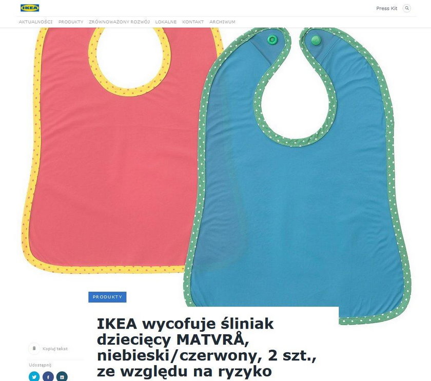 Ikea wycofuje produkty dla dzieci. Istnieje ryzyko zadławienia