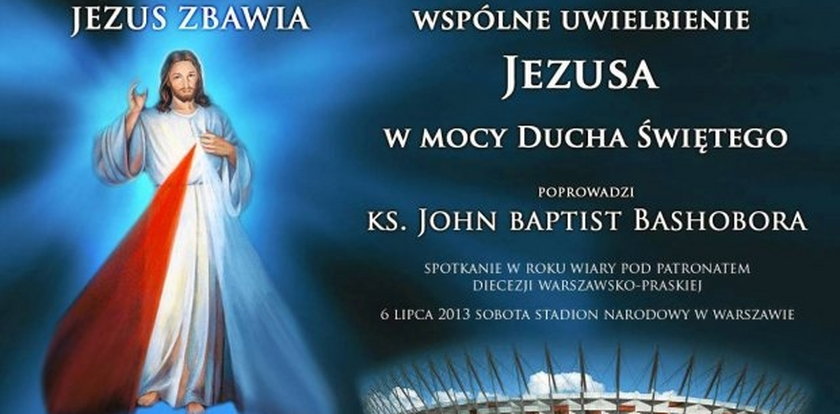 Uzdrowiciel zaprasza na Stadion Narodowy. Ludzie kupują bilety