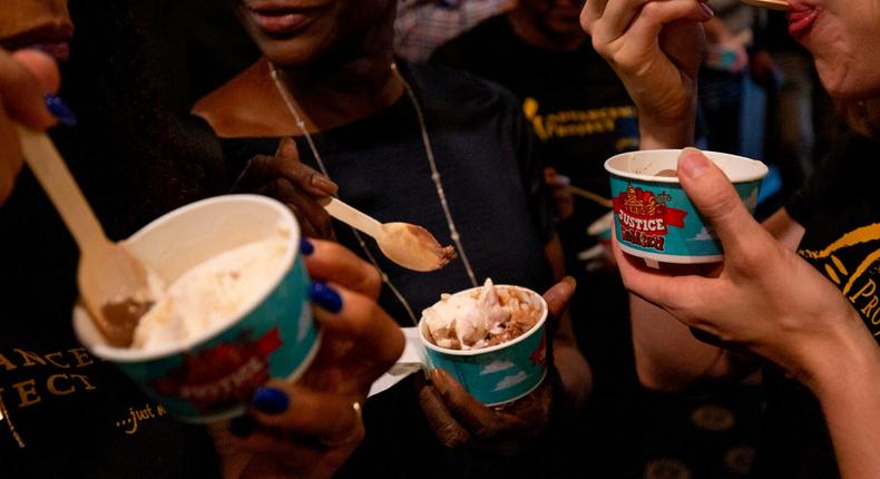 ben jerrys justice remixd People try the new Ben & Jerry's flavour ice cream,