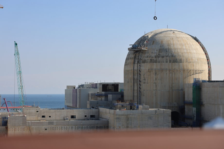 Budynek reaktora zwieńczony jest charakterystyczną kopułą. Na zdjęciu budowany właśnie blok w koreańskiej elektrowni Shin-Kori.