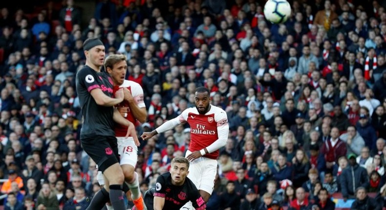 Alexandre Lacazette's superb strike put Arsenal on course for victory against Everton