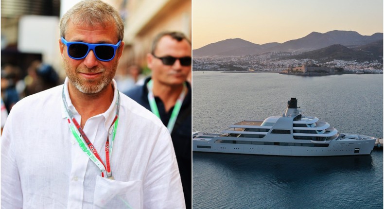 Russian oligarch Roman Abramovich and his $600 million yacht Solaris.