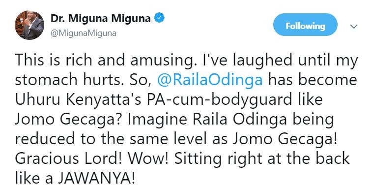 Miguna Miguna attacked after claims that Raila was Uhuruâ€™s bodyguard 