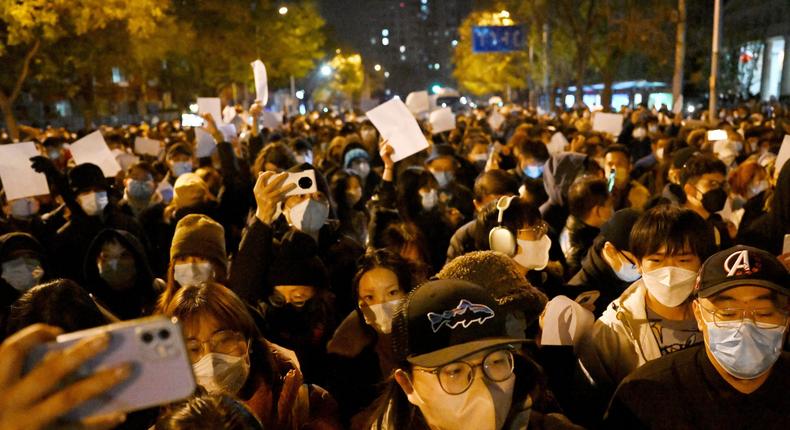 There have been protests in every major city — including Beijing, the Chinese capital.NOEL CELIS/AFP via Getty Images