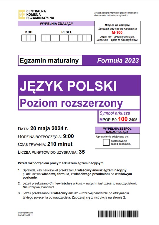 Matura 2024: Język polski, poziom rozszerzony. Mamy arkusz CKE - Wiadomości