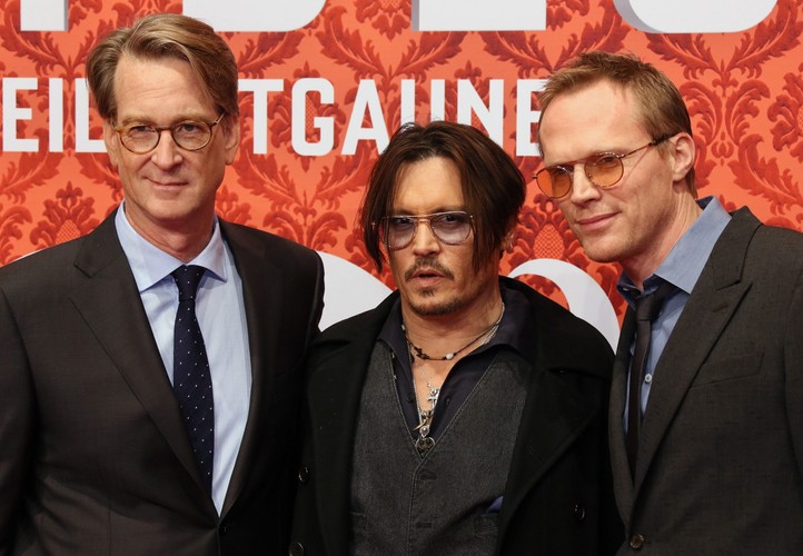 Reżyser David Koepp oraz gwiazdy jego filmu Johnny Depp i Paul Bettany