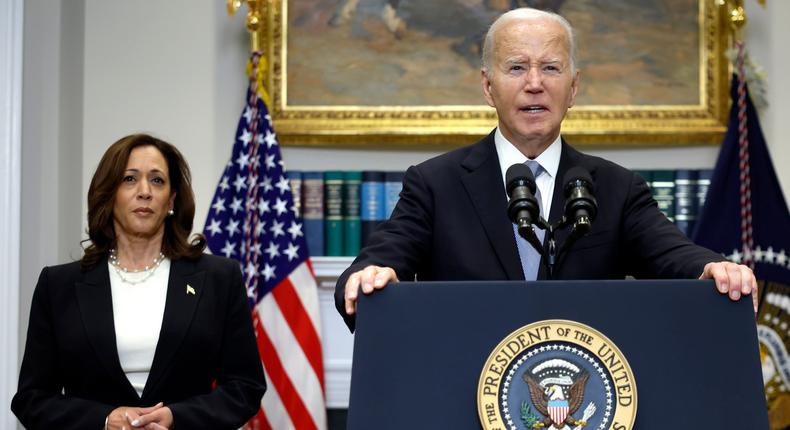 Vice President Kamala Harris was endorsed by President Joe Biden after he dropped out of the 2024 race.Kevin Dietsch/Getty Images