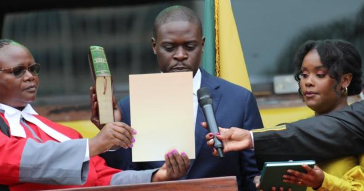 Johnson Sakaja s wife kids steal show during swearing in Photos