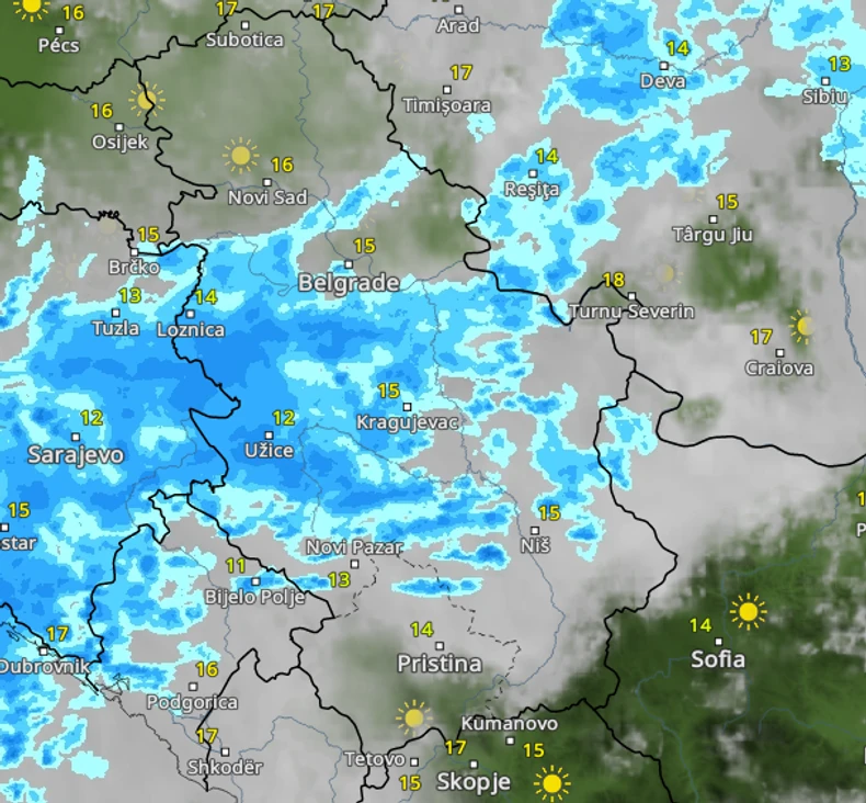 Kretanje nevremena u 8 sati