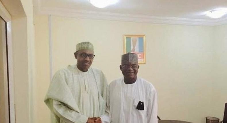 Senate President, David Mark visits President-elect, Muhammadu Buhari