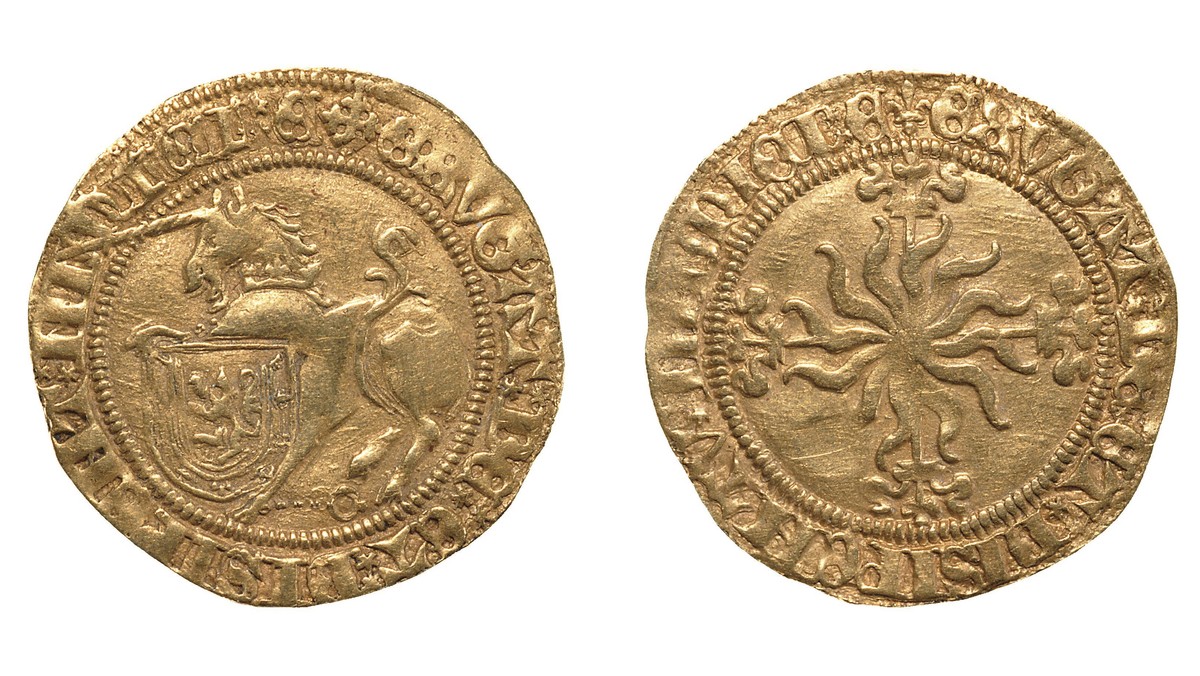 Gold unicorn of James III, king of Scotland 