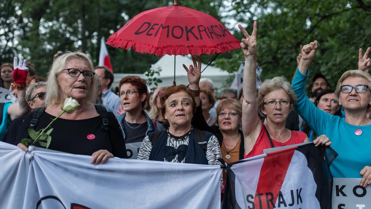 Protest przeciw zmianom w ustawie o Sadzie Najwyzszym