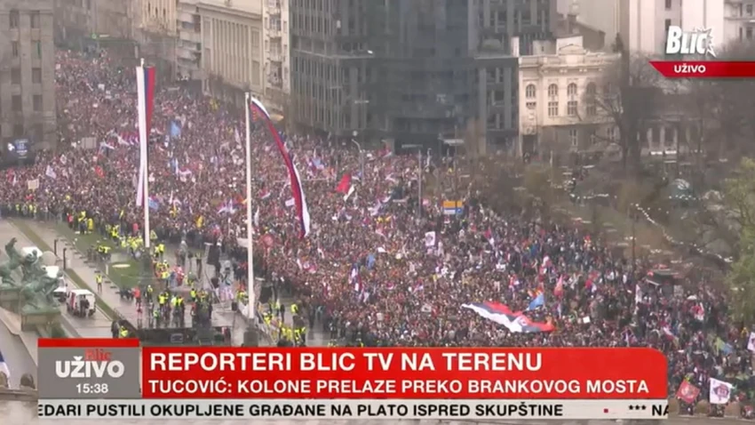 Protest u Beogradu, Blic TV