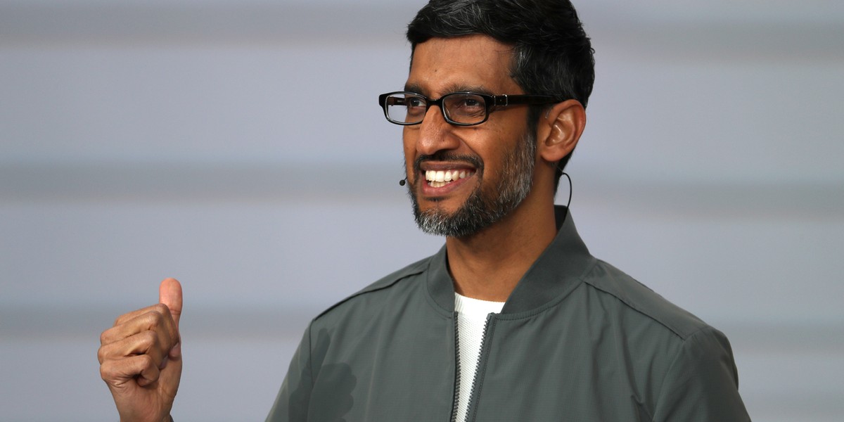 Google prowadzi obecnie rekrutację na staże w 2022 r. Na zdjęciu CEO firmy Sundar Pichai.