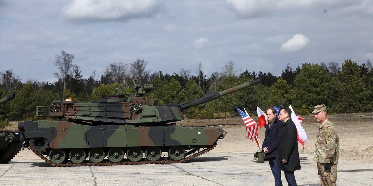 Uroczystość podpisania umowy na dostawę abramsów do Polski.